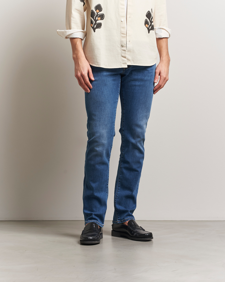 Herren | Jeans | Jacob Cohën | Nick Slim Fit Stretch Jeans Mid Blue