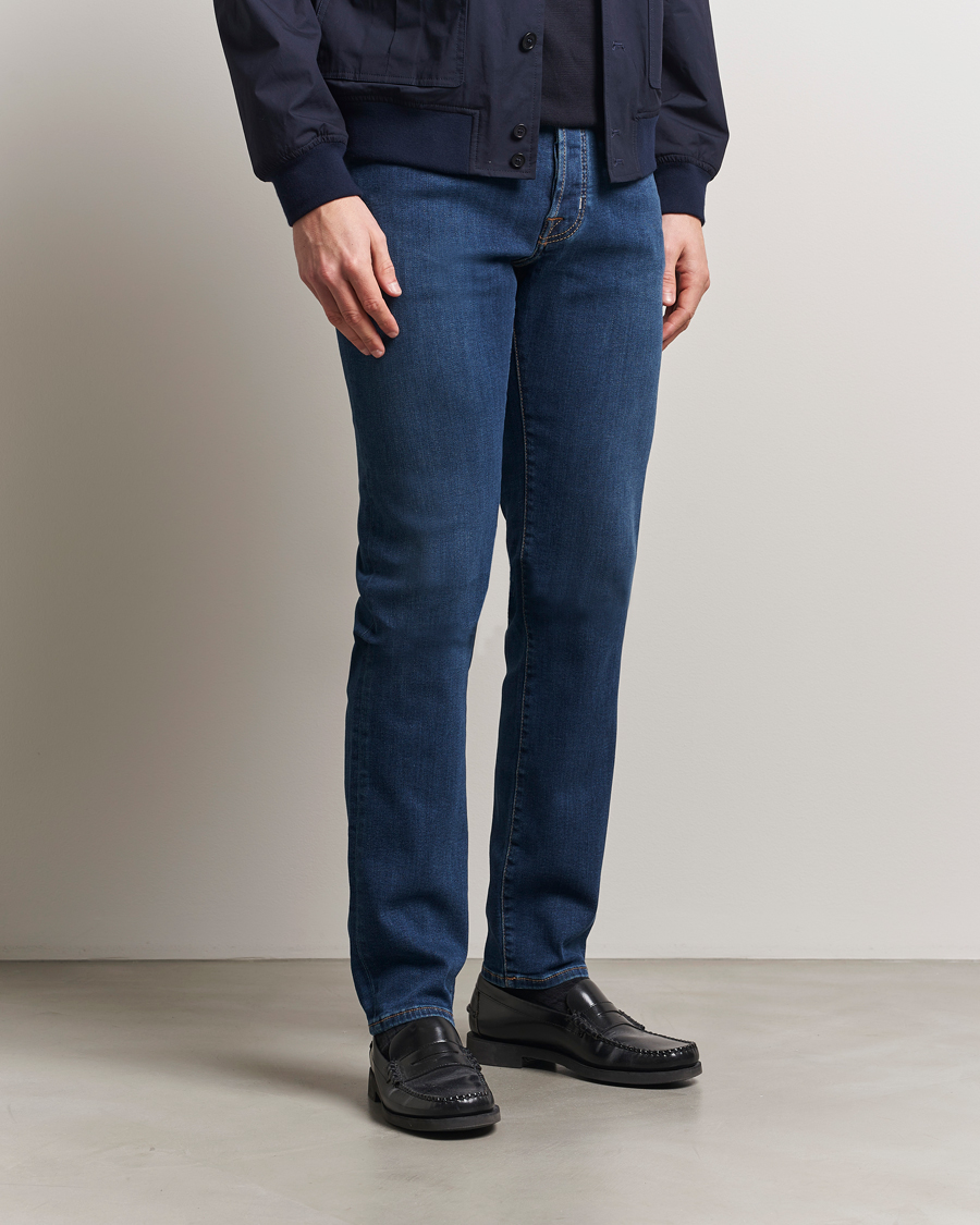 Herren | Jeans | Jacob Cohën | Bard Slim Fit Stretch Jeans Dark Blue Wash
