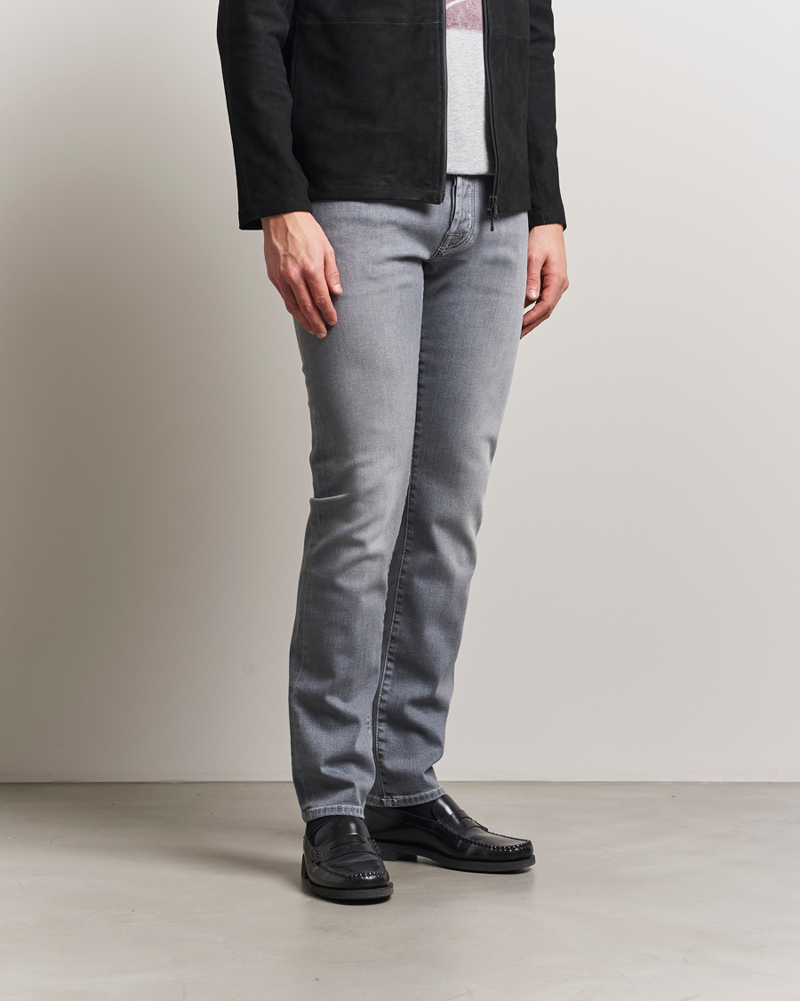 Herren | Jeans | Jacob Cohën | Nick Slim Fit Stretch Jeans Light Grey