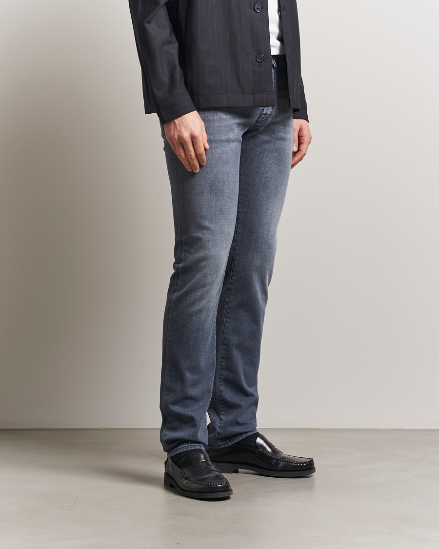 Herren | Jeans | Jacob Cohën | Bard Slim Fit Stretch Jeans Mid Grey