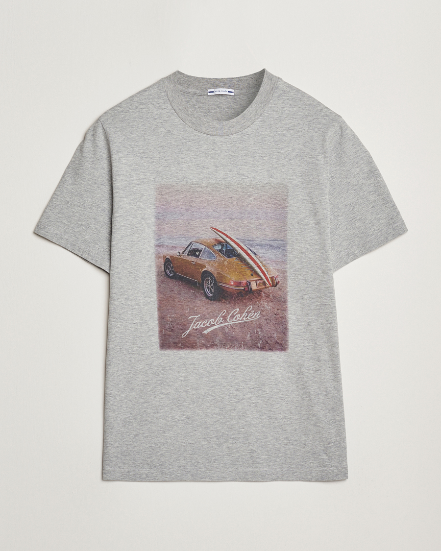 Herren | T-Shirts | Jacob Cohën | Printed Cotton T-shirt Grey