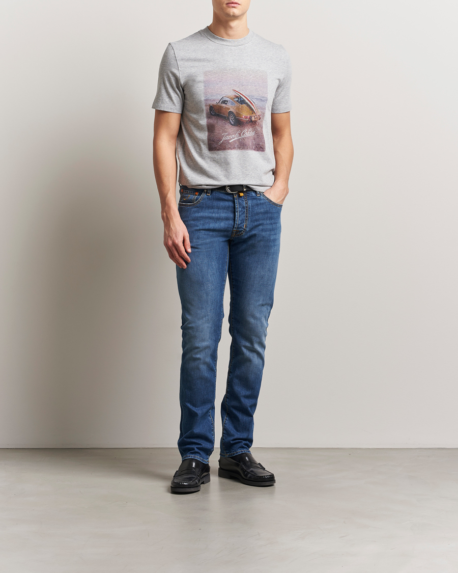 Herren | T-Shirts | Jacob Cohën | Printed Cotton T-shirt Grey
