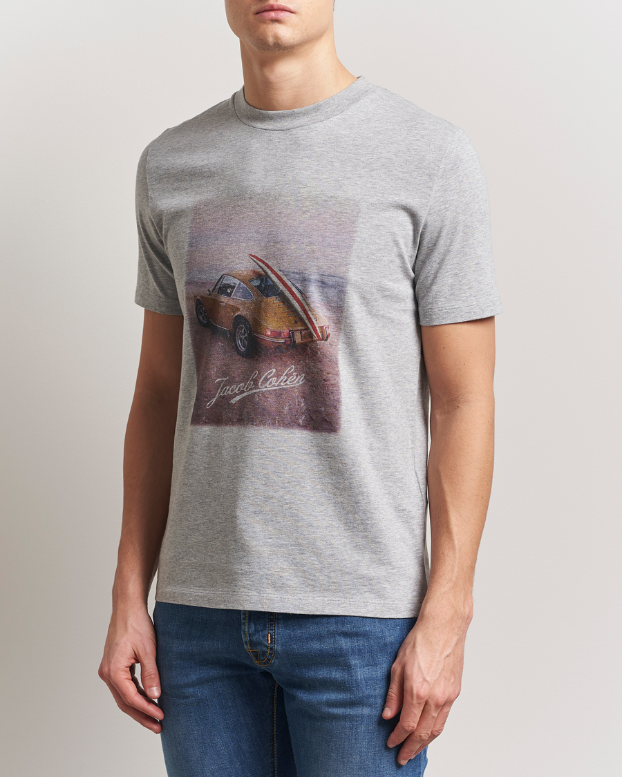 Herren | T-Shirts | Jacob Cohën | Printed Cotton T-shirt Grey
