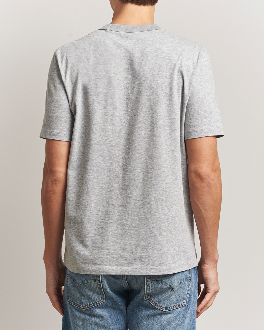 Herren | T-Shirts | Jacob Cohën | Cotton Stripe Logo Pocket T-Shirt Light Grey