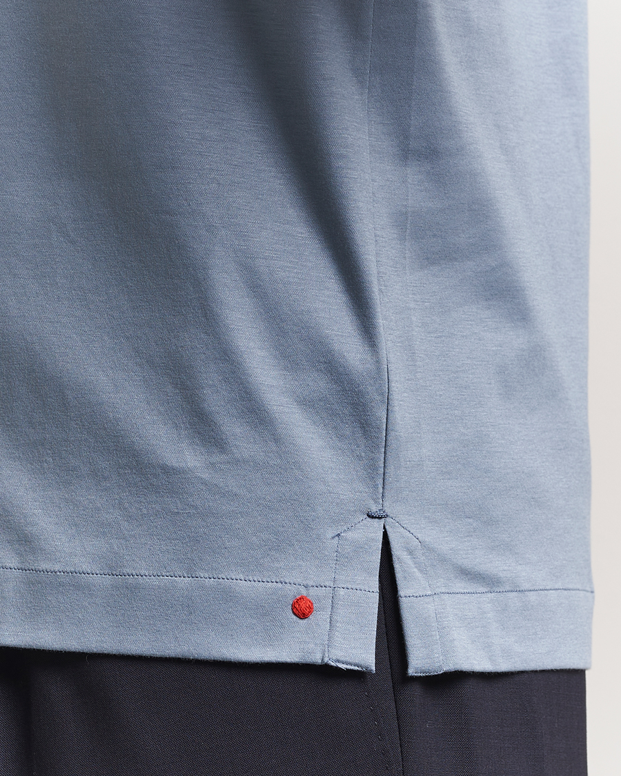 Herren | Poloshirts | Kiton | Short Sleeve Jersey Polo Steel Blue