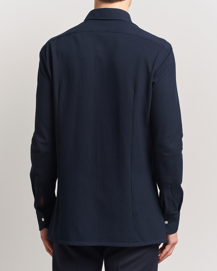 Herren | Hemden | Kiton | Jersey Piquet Shirt Navy