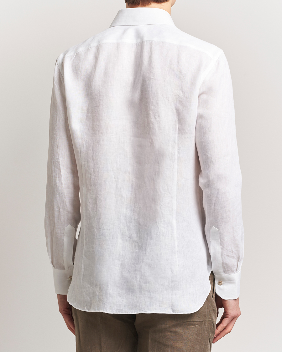 Herren | Hemden | Kiton | Linen Sport Shirt White