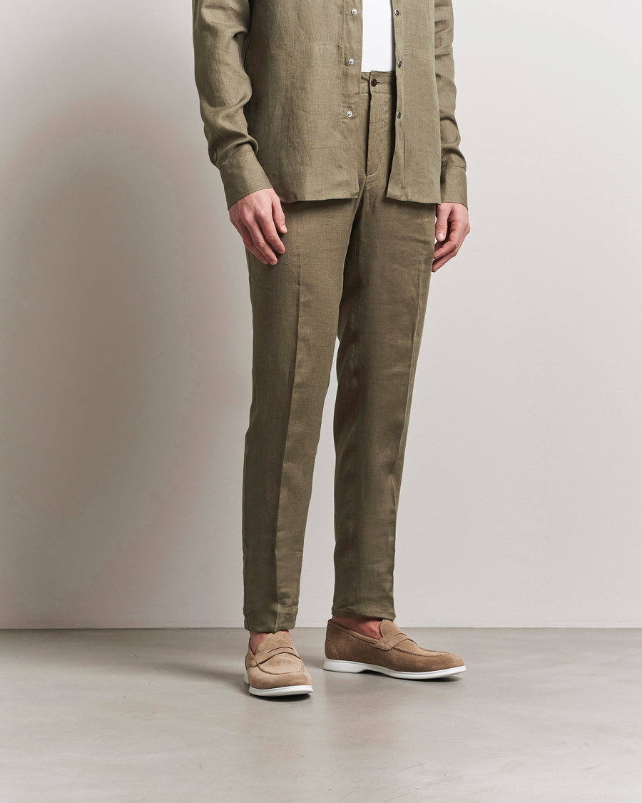 Herren | Hosen | Kiton | Linen Drawstring Pants Olive