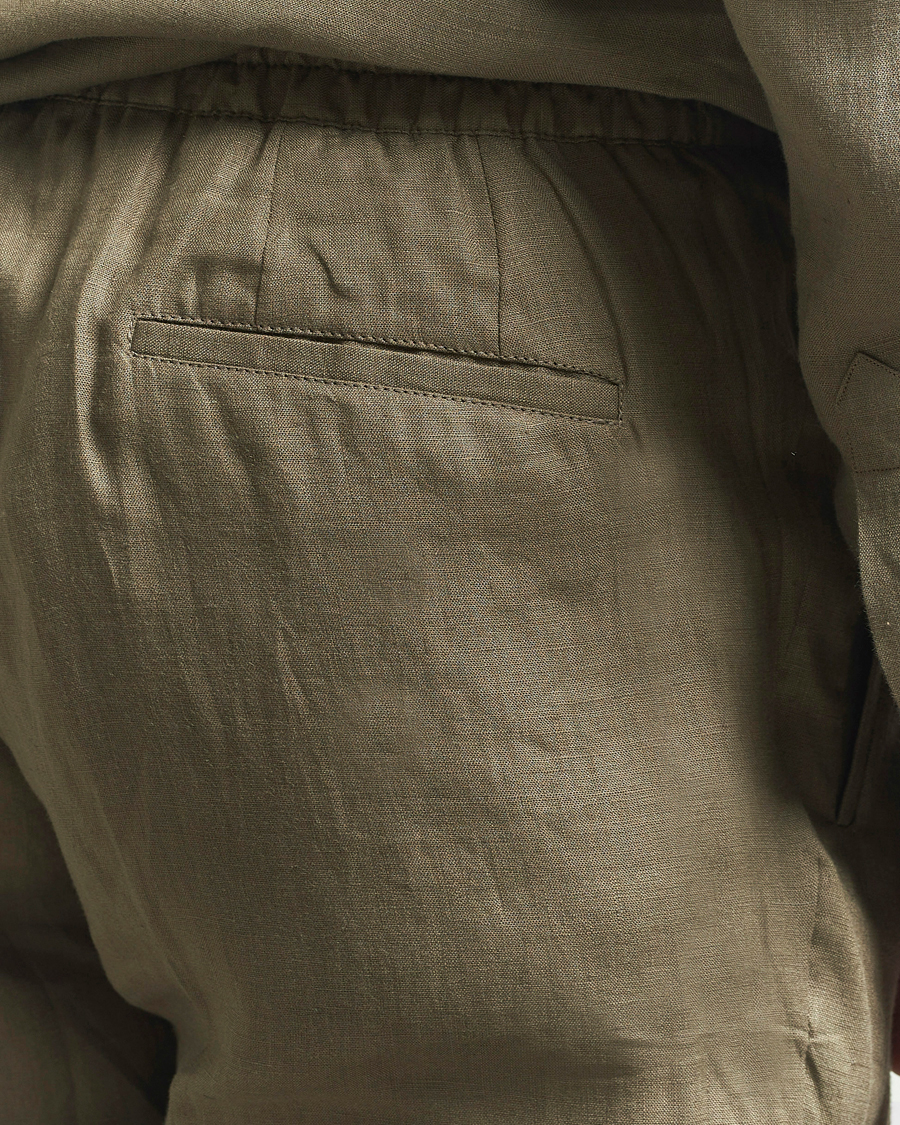 Herren | Hosen | Kiton | Linen Drawstring Pants Olive