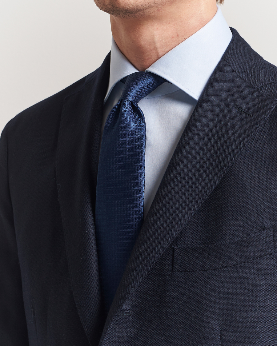 Herren | Krawatten | Kiton | Structured Silk Tie Navy