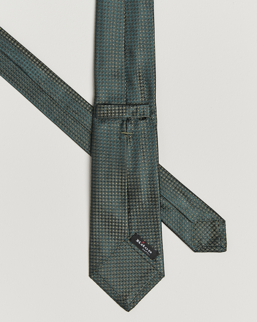 Herren | Krawatten | Kiton | Structured Silk Tie Dark Green