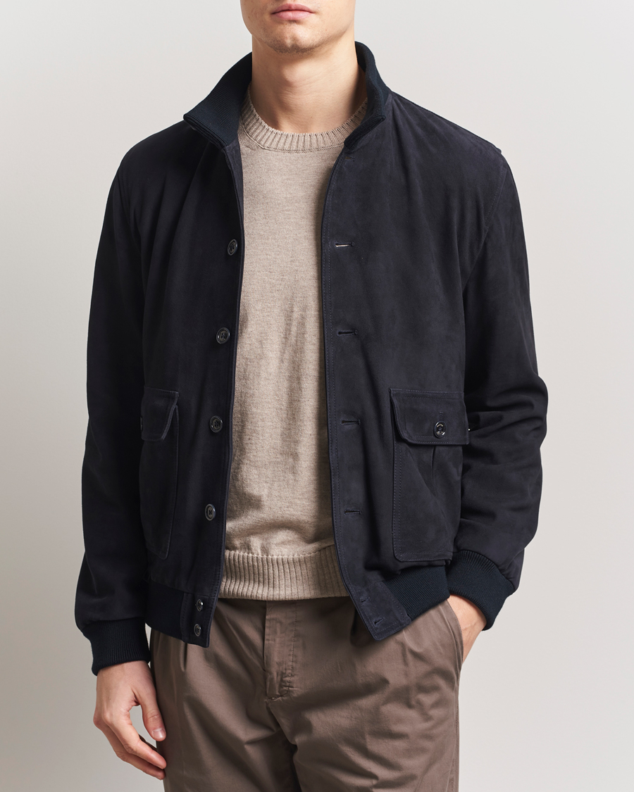 Herren | Jacken | Valstar | Valstarino Suede Jacket Navy