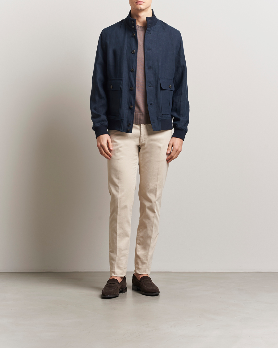 Herren | Jacken | Valstar | Valstarino Linen Jacket Navy