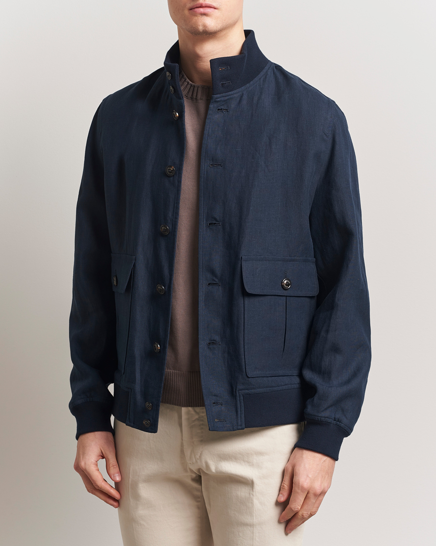 Herren | Jacken | Valstar | Valstarino Linen Jacket Navy