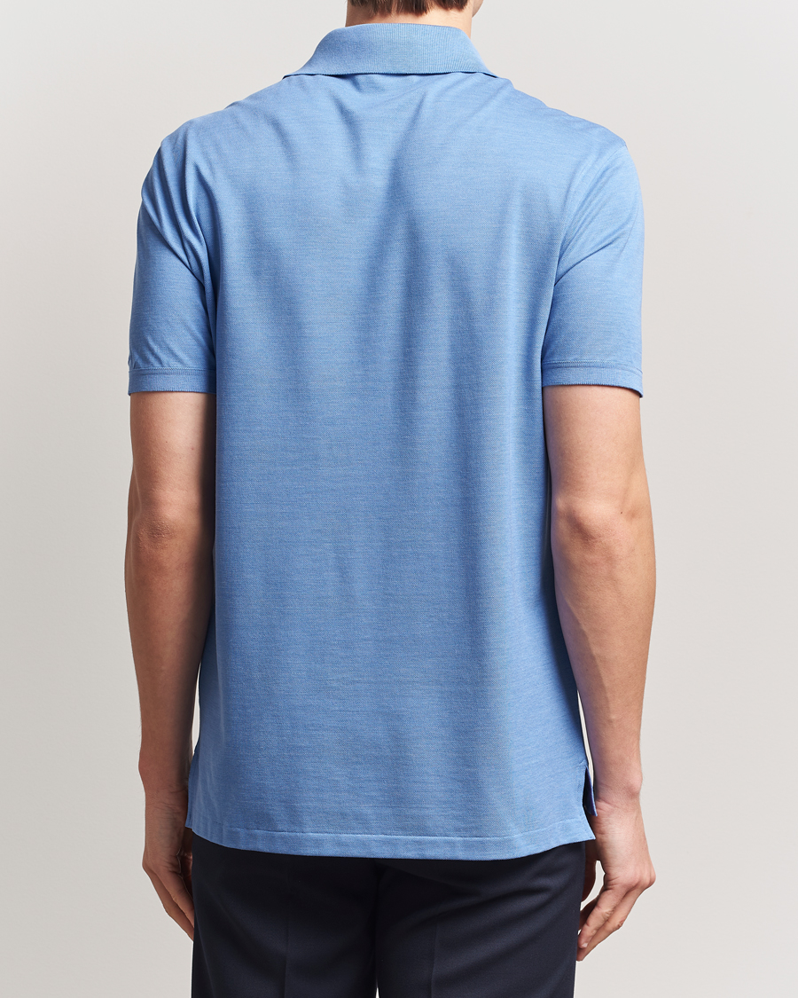 Herren | Poloshirts | Ralph Lauren Purple Label | Cotton/Silk Short Sleeve Polo Cornflower