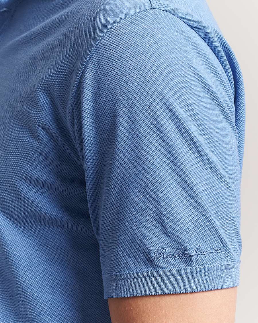 Herren | Poloshirts | Ralph Lauren Purple Label | Cotton/Silk Short Sleeve Polo Cornflower