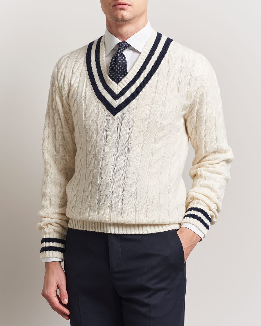 Herren | Pullover | Ralph Lauren Purple Label | Cashmere Crickett Sweater Cream