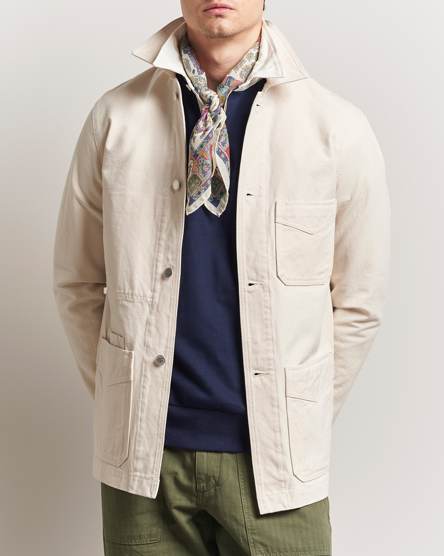 Herren | Jacken | Drake's | Duck Cotton Canvas Shore Jacket Natural