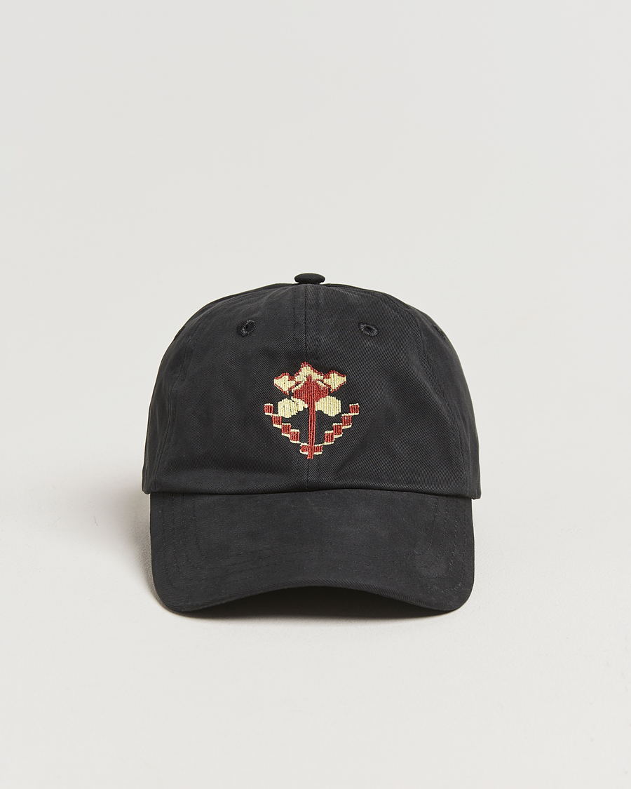Herren | Hüte & Mützen | Drake's | Flower Embroidered Cap Black