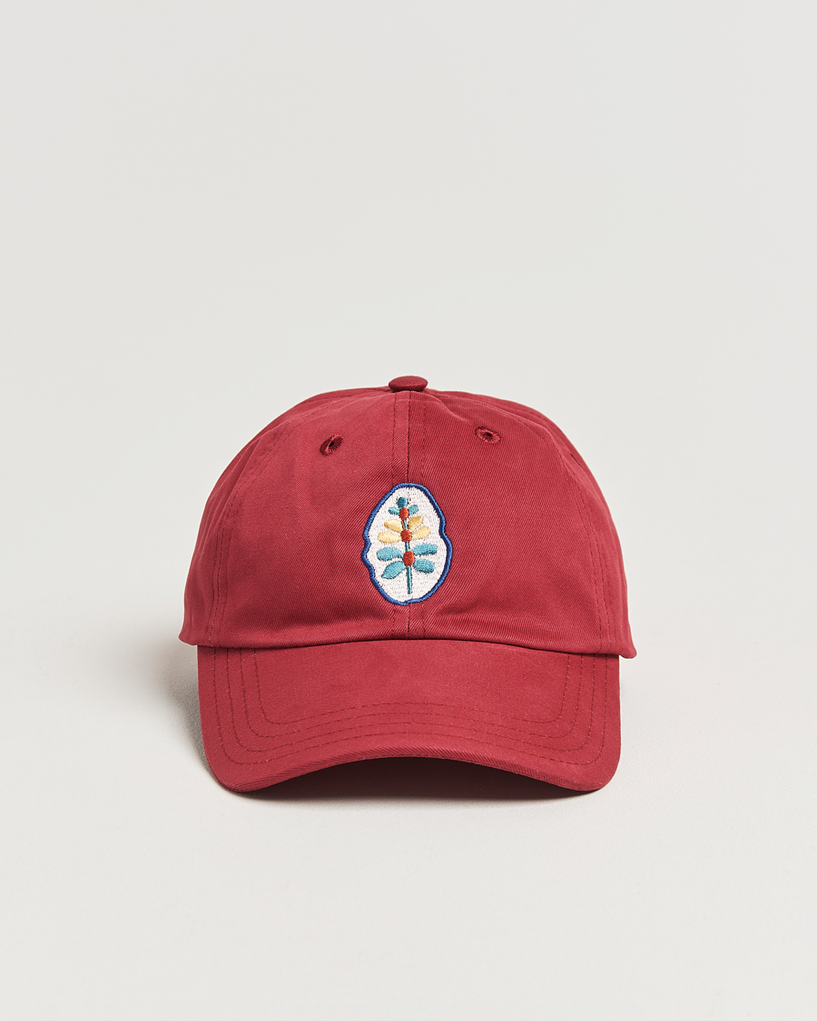 Herren | Hüte & Mützen | Drake's | Stem Flower Baseball Cap Maroon