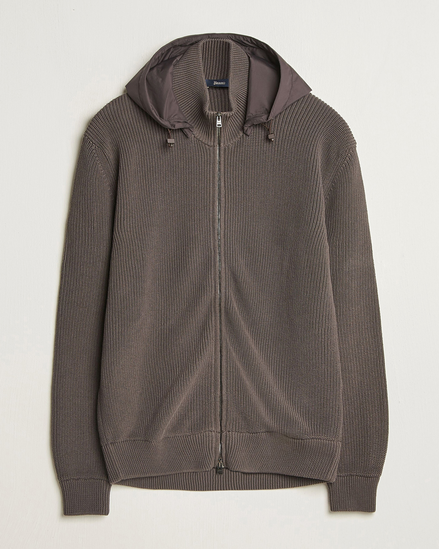 Herren | Jacken | Herno | Cotton Knit Hybrid Jacket Brown