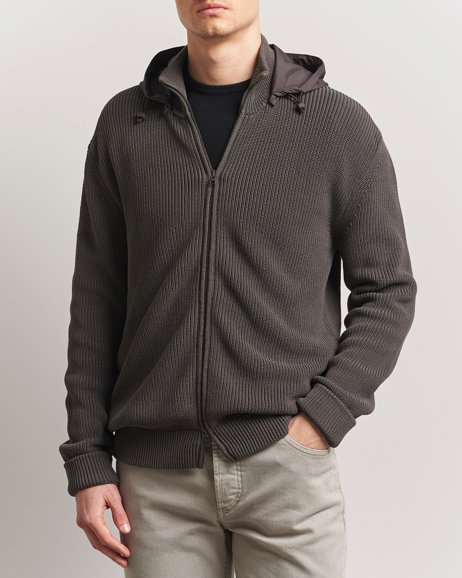Herren | Jacken | Herno | Cotton Knit Hybrid Jacket Brown