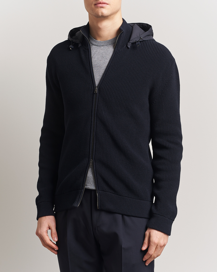 Herren | Jacken | Herno | Cotton Knit Hybrid Jacket Navy