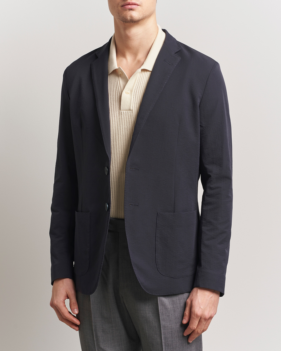 Herren | Sakkos | Herno | Seersucker Blazer Navy