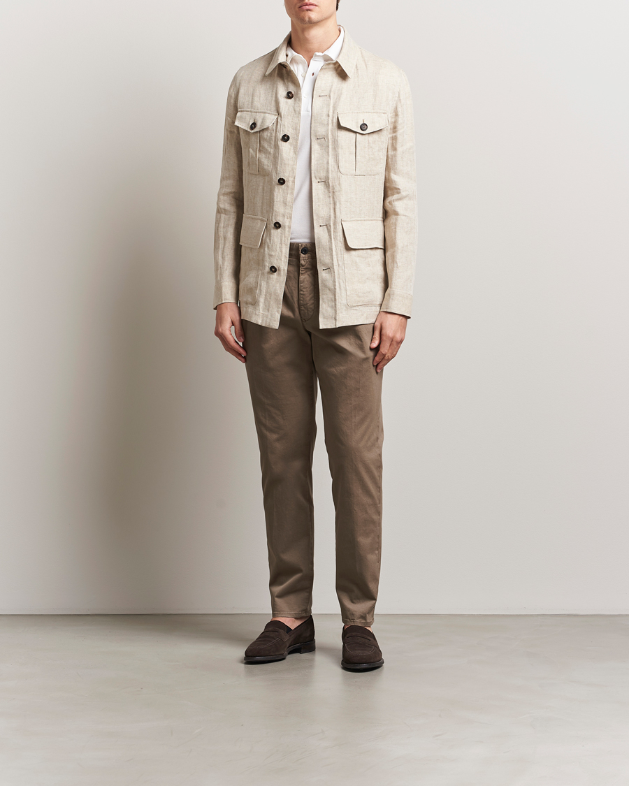 Herren | Hosen | Incotex | Tapered Fit Pleated Slacks Brown