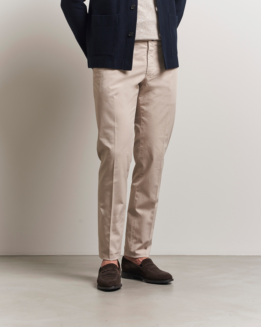 Herren | Hosen | Incotex | Slim Fit Comfort Chinos Light Beige