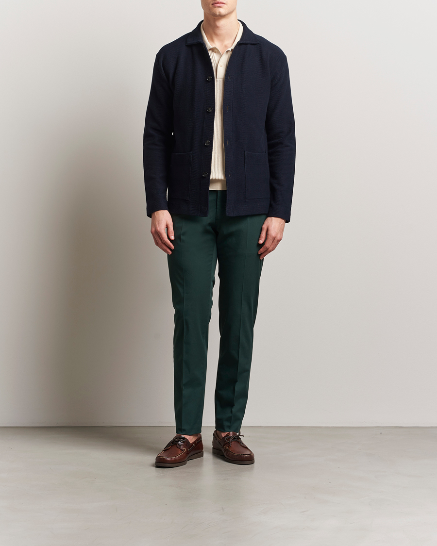 Herren | Hosen | Incotex | Slim Fit Comfort Chinos Dark Green