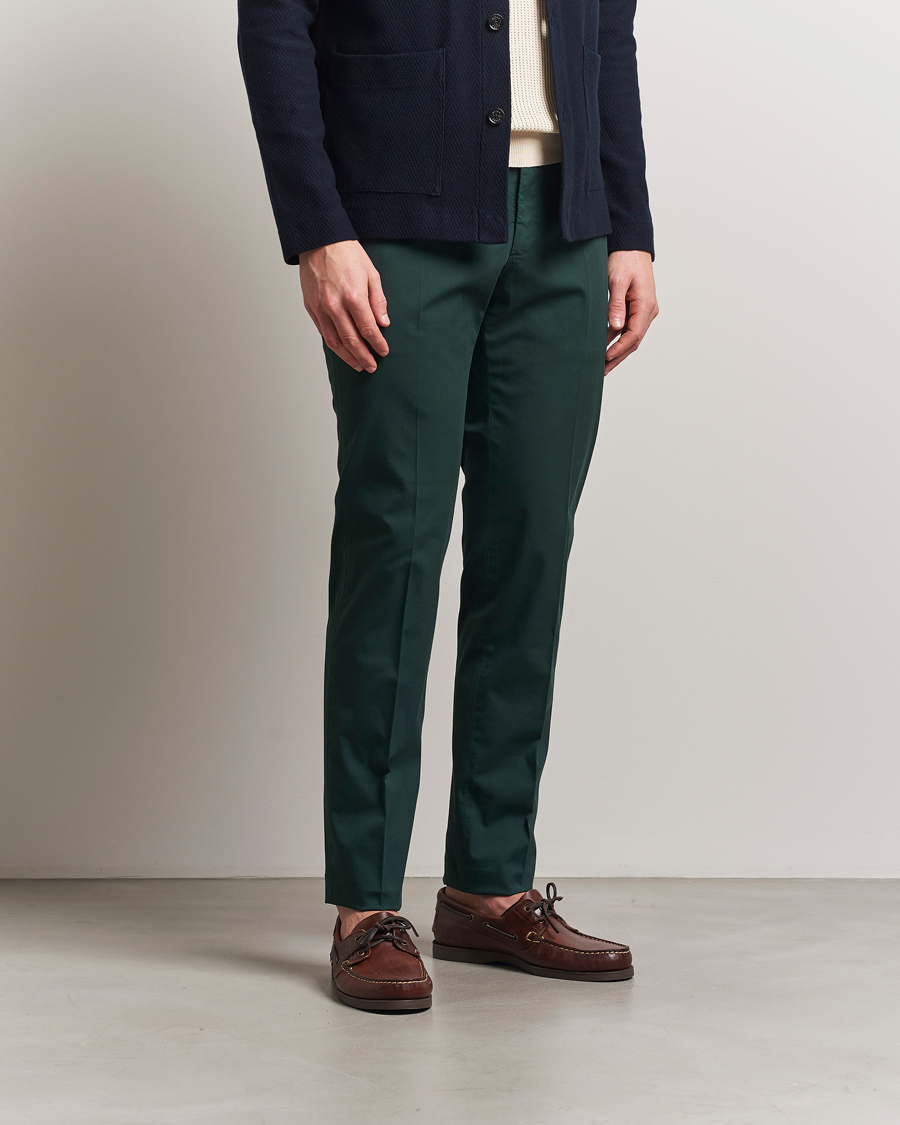 Herren | Hosen | Incotex | Slim Fit Comfort Chinos Dark Green