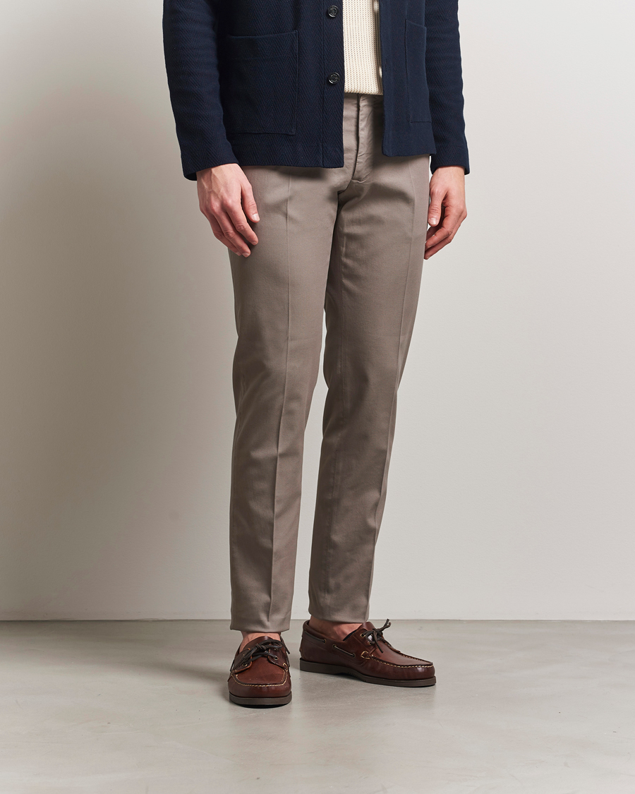 Herren | Hosen | Incotex | Slim Fit Micro Structure Cotton Chinos Brown