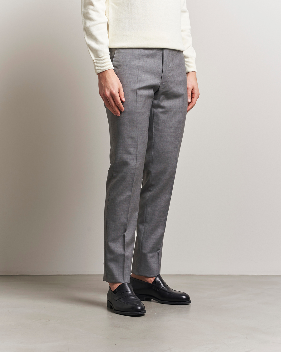 Herren | Hosen | Incotex | Slim Fit Super 100s Wool Trousers Light Grey