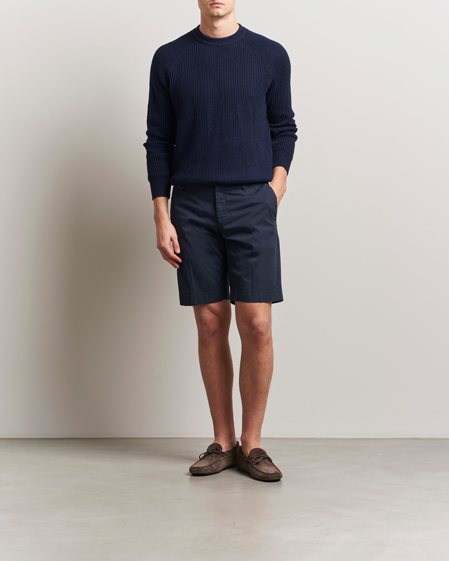 Herren | Shorts | Incotex | Cotton Comfort Shorts Navy
