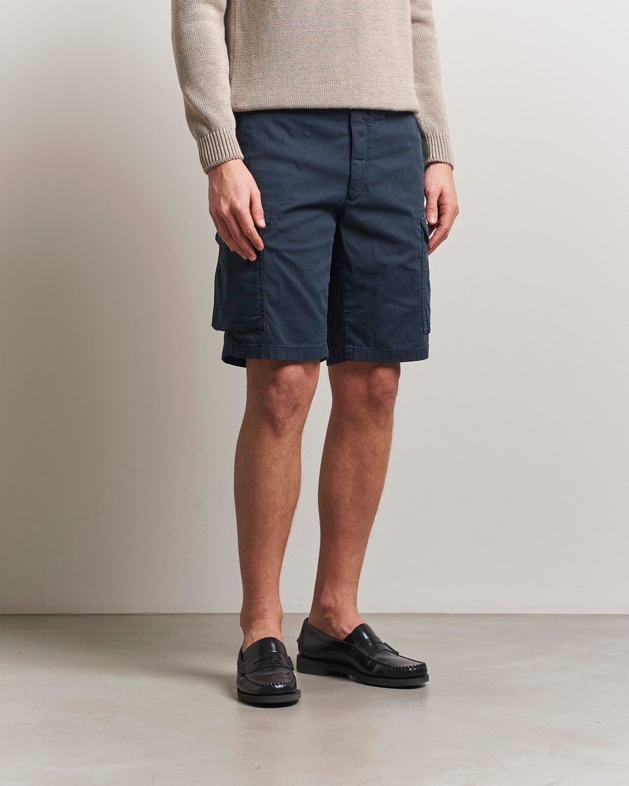Herren | Shorts | Incotex | Cotton Cargo Shorts Navy