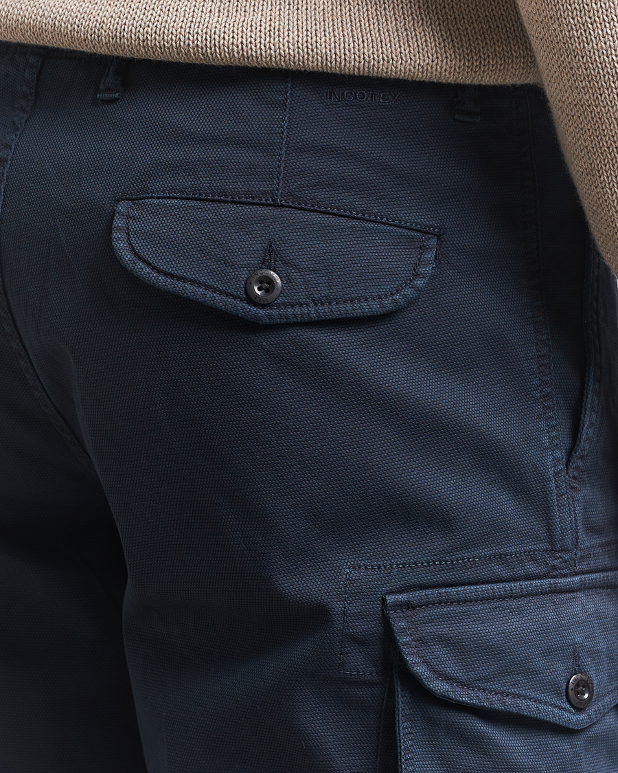 Herren | Shorts | Incotex | Cotton Cargo Shorts Navy