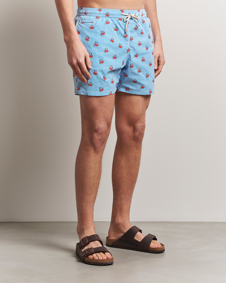 Herren | Badehosen | MC2 Saint Barth | Printed Nylon Swim Shorts Blue Crab Stripes