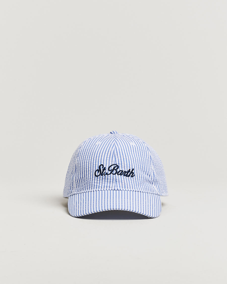 Herren | Hüte & Mützen | MC2 Saint Barth | Seersucker Baseball Cap Blue Stripes