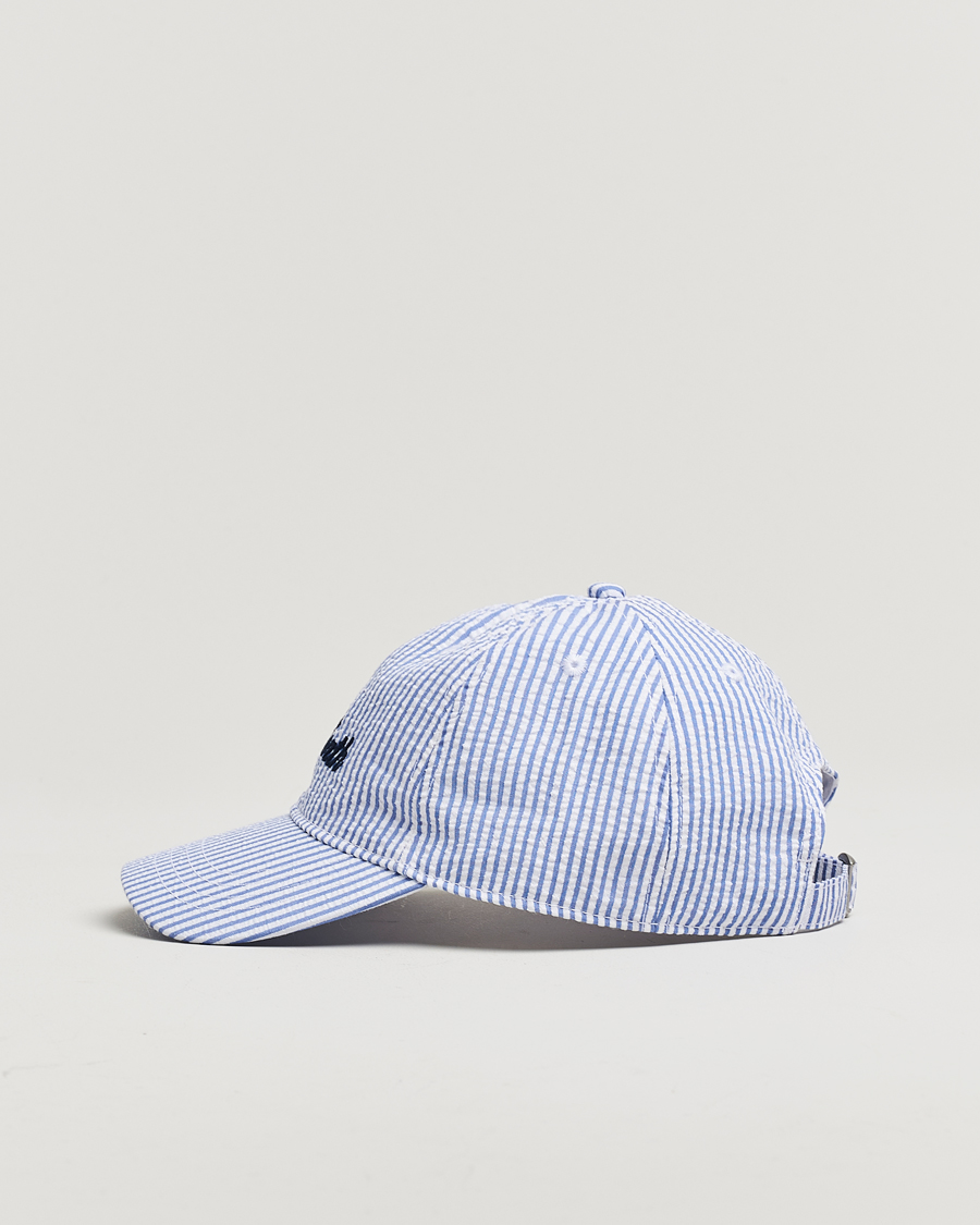 Herren | Hüte & Mützen | MC2 Saint Barth | Seersucker Baseball Cap Blue Stripes