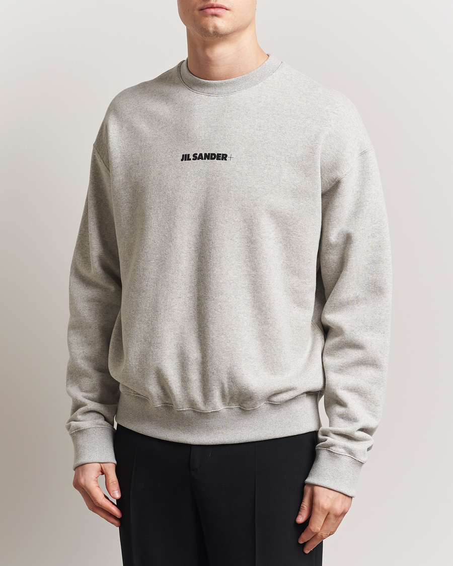 Herren | Pullover | Jil Sander | Small Logo Sweatshirt Light Grey Melange