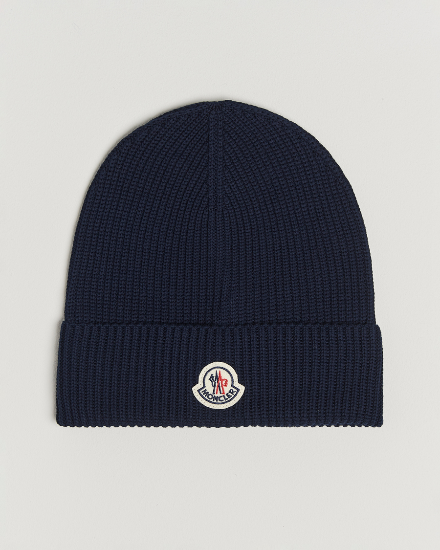 Herren | Mützen | Moncler | Ribbed Wool Beanie Navy