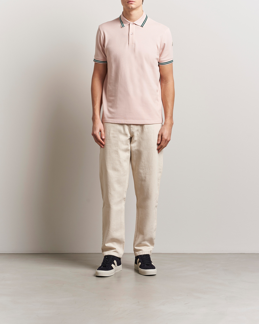 Herren | Poloshirts | Moncler | Contrast Rib Polo Pink