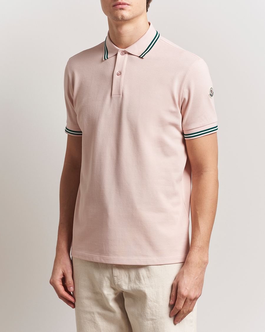 Herren | Poloshirts | Moncler | Contrast Rib Polo Pink
