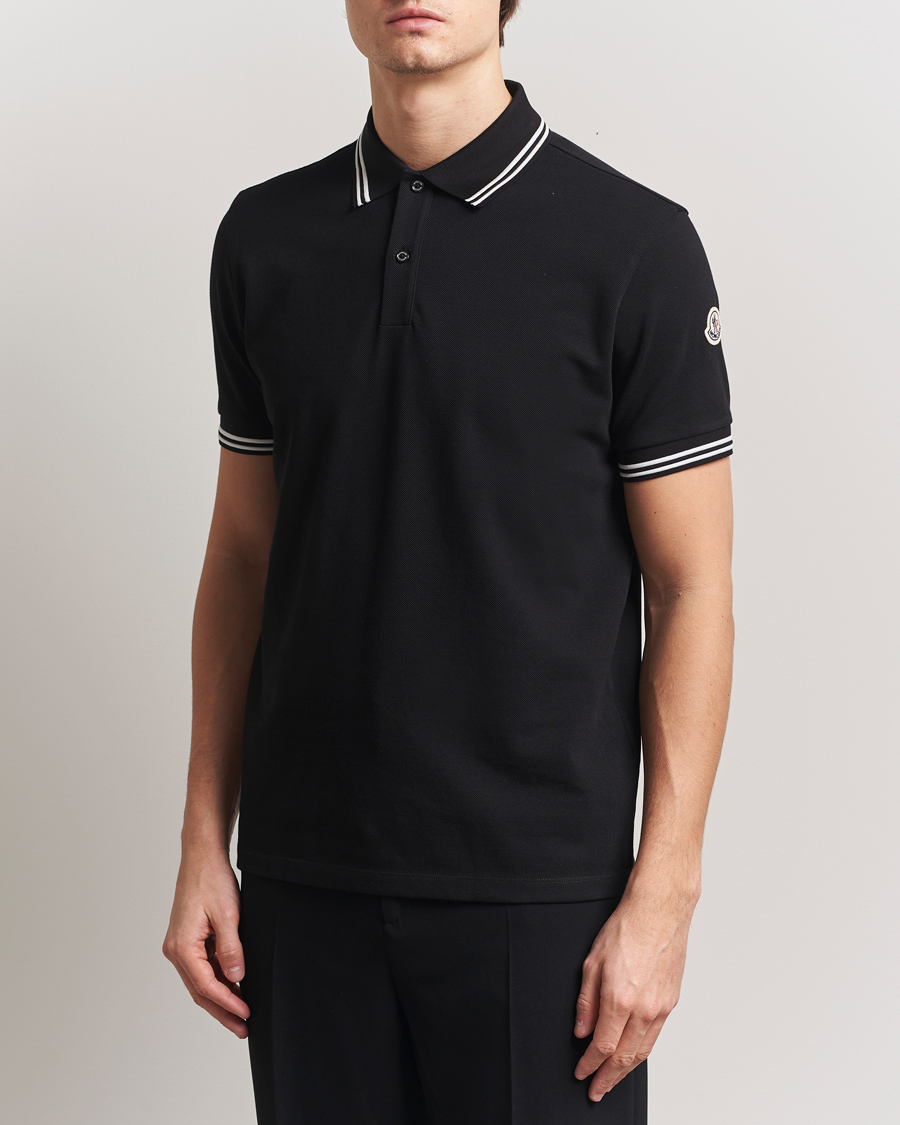 Herren | Poloshirts | Moncler | Contrast Rib Polo Black