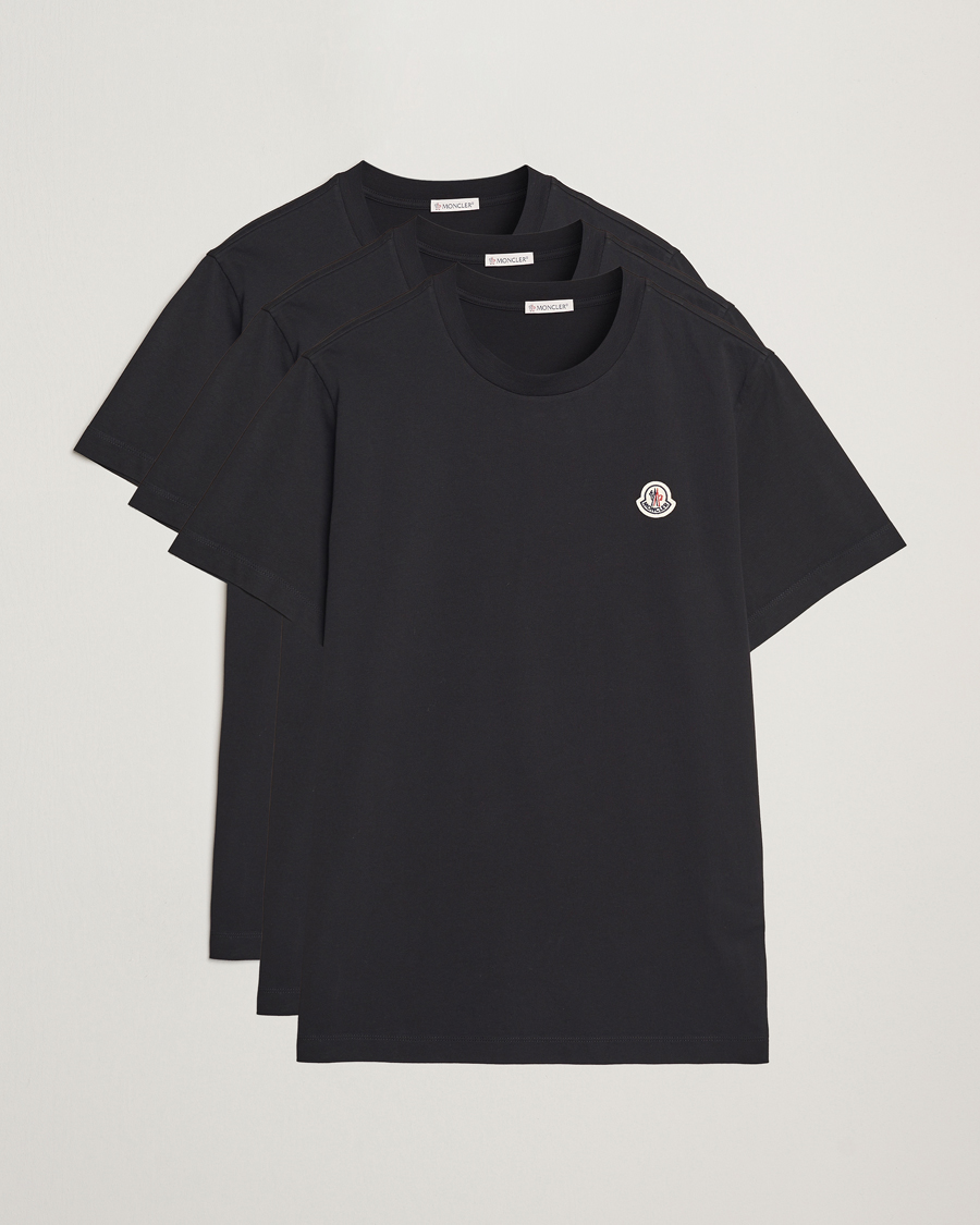 Herren | T-Shirts | Moncler | 3-pack Logo T-Shirts Black