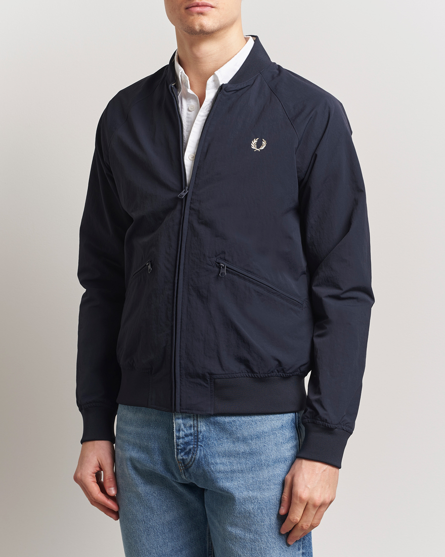 Herren | Jacken | Fred Perry | Textured Tennis Bomber Jacket Navy