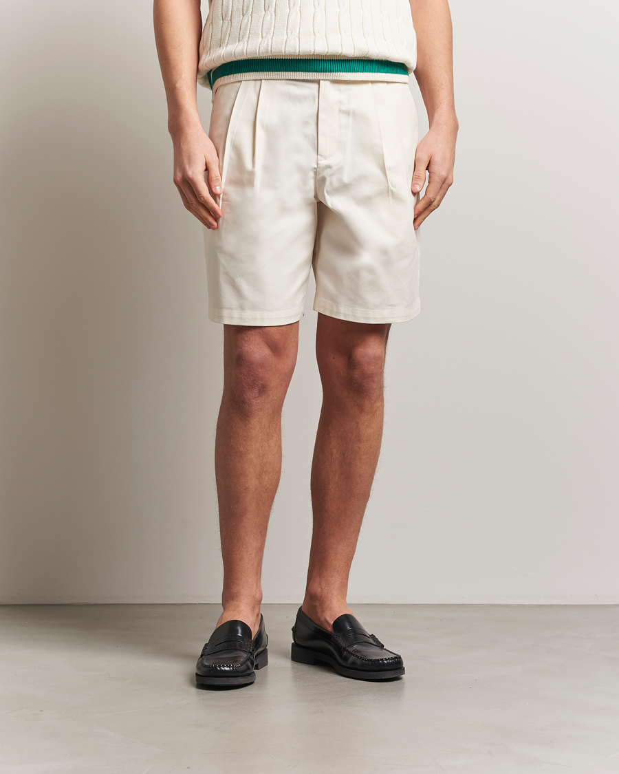 Herren | Shorts | Fred Perry | Twill Pleated Tennis Shorts Ecru