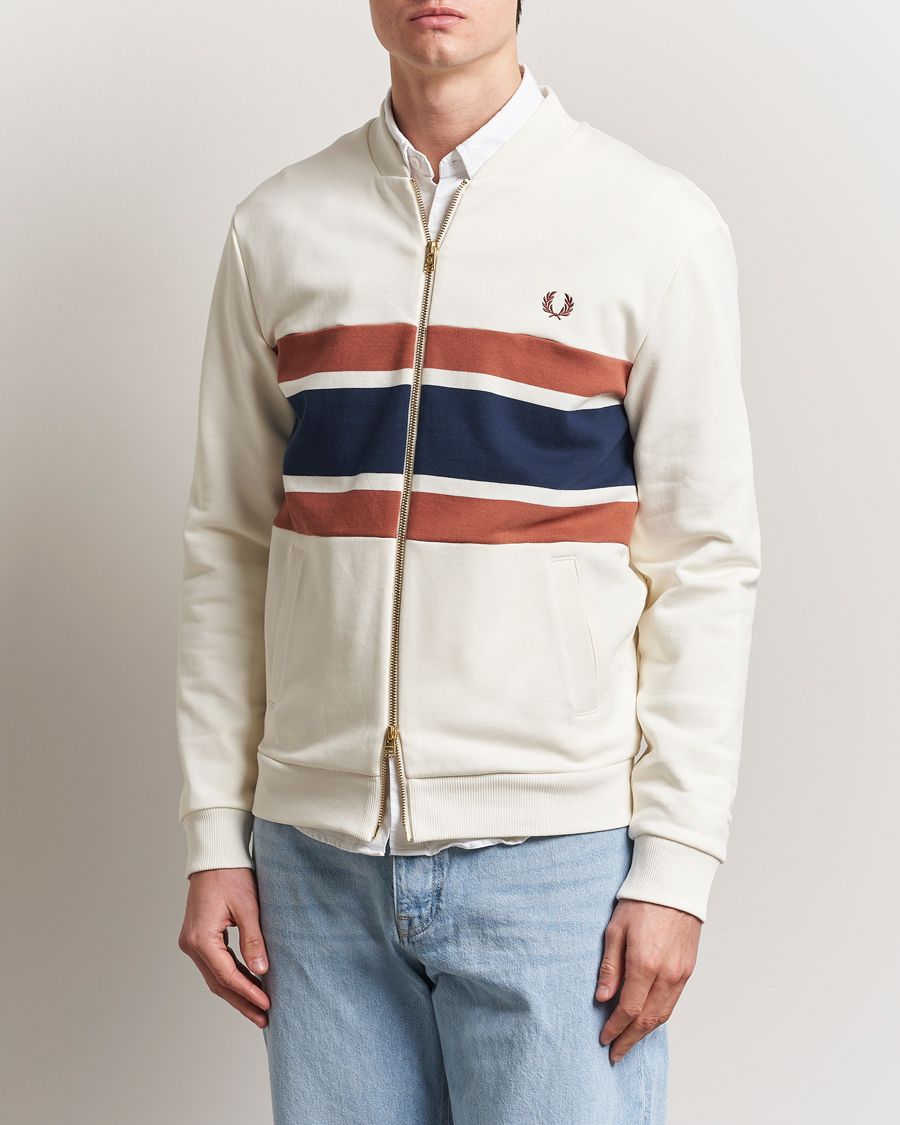 Herren | Pullover | Fred Perry | Paneled Full Zip Sweatshirt Light Ecru