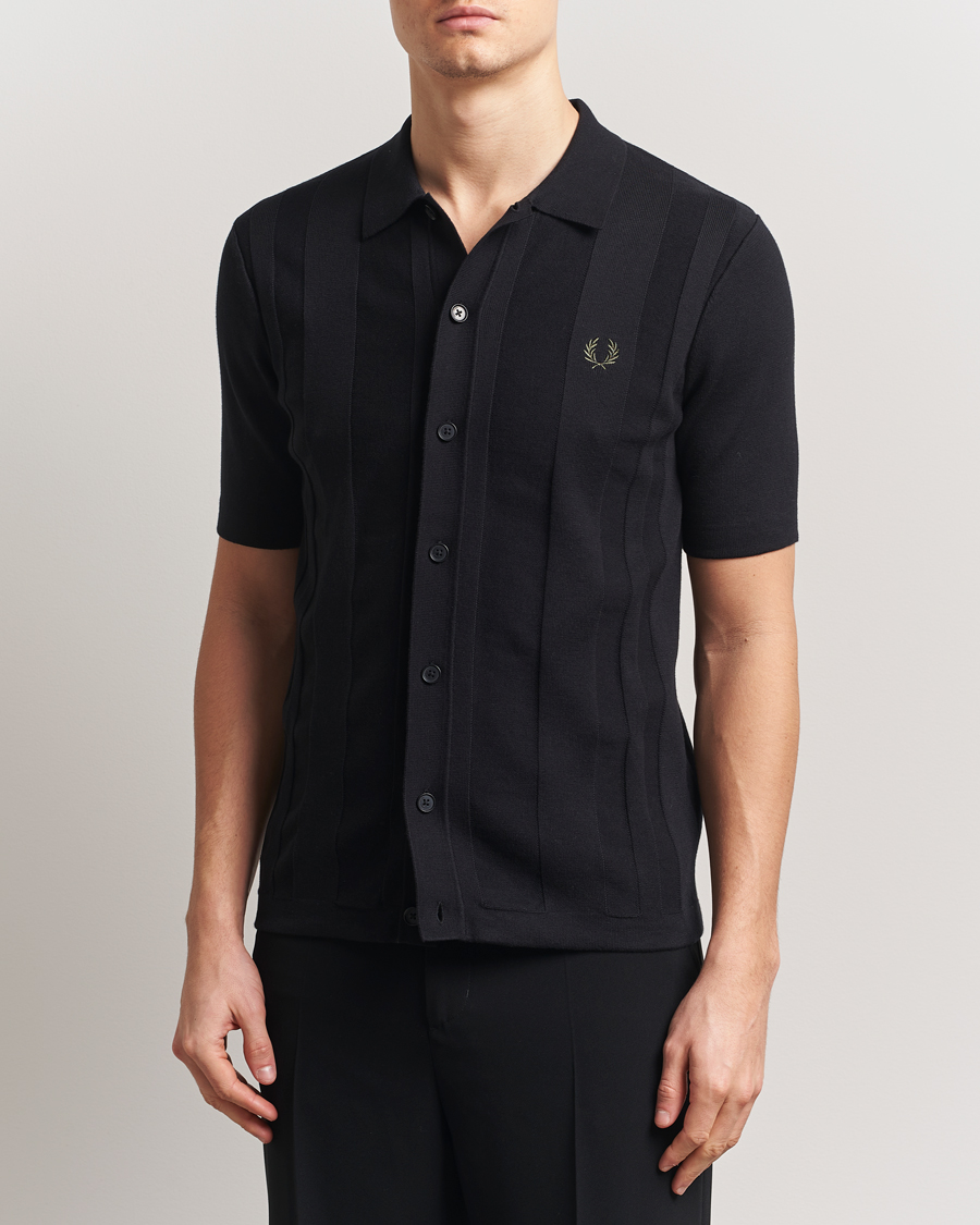 Herren | Hemden | Fred Perry | Knitted Short Sleeve Shirt Black